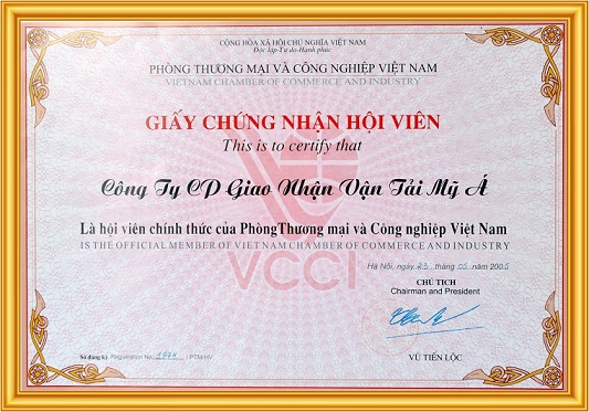 Giấy chứng nhận hội viên VCCI