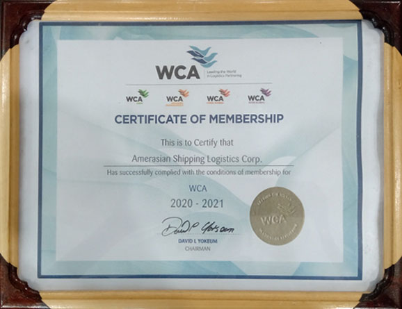 Chứng Nhận Certificate of membership WCA 2020-2021