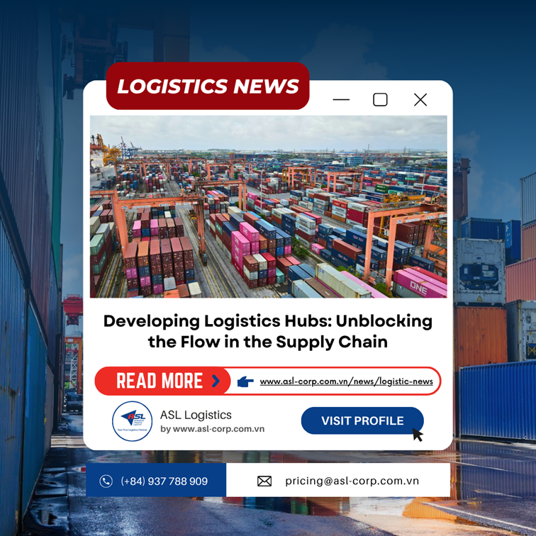 DEVELOPING LOGISTICS HUBS: UNBLOCKING THE FLOW IN THE SUPPLY CHAIN