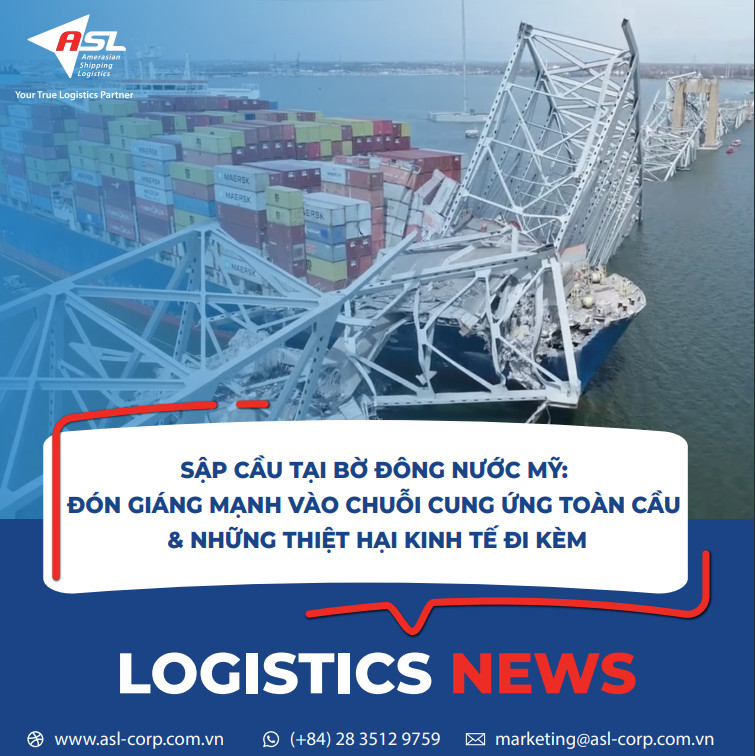 VỤ SẬP CẦU TẠI BỜ ĐÔNG NƯỚC MỸ: ĐÒN GIÁNG MẠNH VÀO CHUỖI CUNG ỨNG TOÀN CẦU VÀ NHỮNG THIỆT HẠI KINH TẾ ĐI KÈM